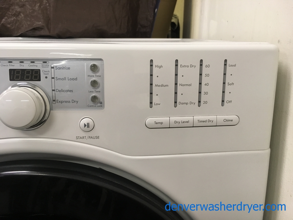 Kenmore White Front-Load Dryer, Electric, Heavy-Duty and Sanitize Cycles, Wrinkle Guard and Touch Up Options, Quality Refurbished, 1-Year Warranty!