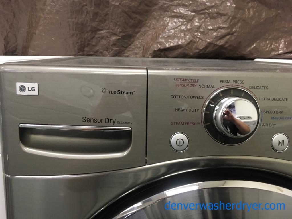 LG Front-Load Electric Dryer, Grey, Steam, Sensor Dry, Wrinkle Care and Easy Iron Options, 7.3 Cu.Ft. Capacity, Quality Refurbished, 1-Year Warranty!